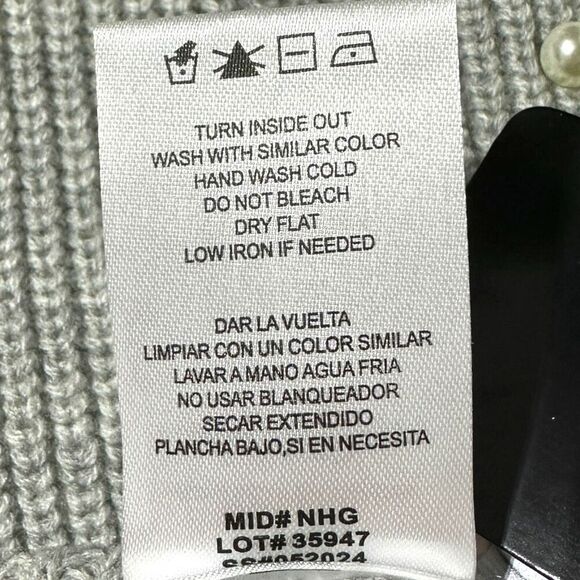 French Connection Women's Embellished Grey Sweater Size Large - Picture 14 of 15